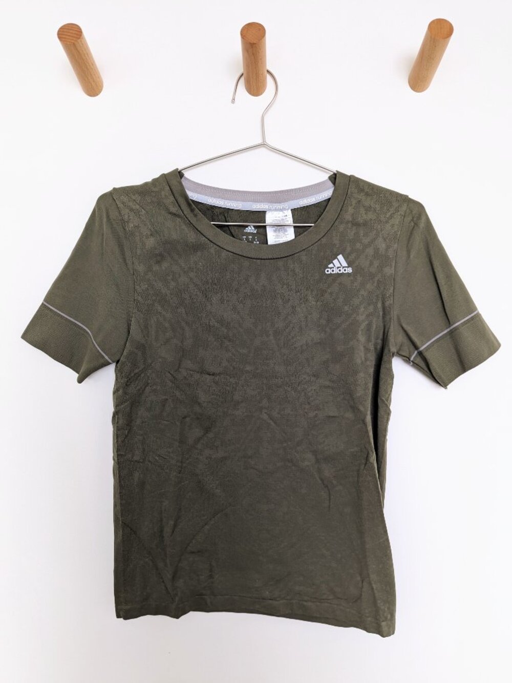 Adidas Running Short-Sleeve Shirt – Olive Green, Women's S
